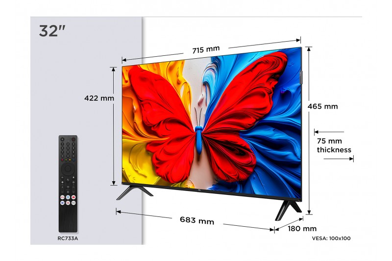 TV TCL 32S5K  32 QLED HD Smart Android TV Noir