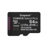 Carte Mémoire micro SD 64Go Canvas select plus +adapt SD* Kingston  SDCS3/64GB *