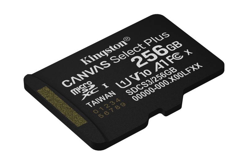 Carte Mémoire micro SD 256Go Canvas select plus+adapt SD* Kingston SDCS3/256GB* Carte Mémoire micro SD 256Go Canvas select plus+adapt SD* Kingston SDCS3/256GB*