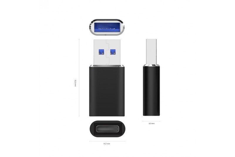 Convertisseur USB-C femelle vers USB 3.0 male *Aisens A108-0678*