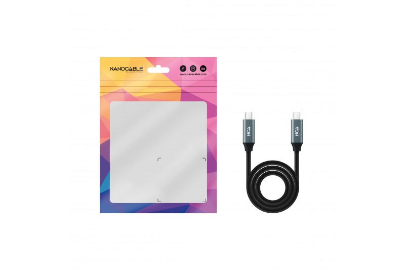 Cable USB 3.2 Gen2x2 100W 4K/60Hz USB-C M/M 3m noir * Nanocable 10.01.4303 * Cable USB 3.2 Gen2x2 100W 4K/60Hz USB-C M/M 3m noir * Nanocable 10.01.4303 *