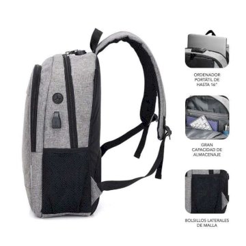 Subblim Urban Sac à dos 16 Antivol Port USB Sortie casque *SUB-BP-1UL0001*