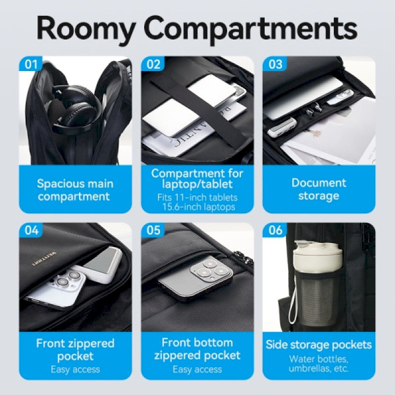 Vention Sac à dos jusqu'à 17 Antivol Port USB imperméable  * KRKB0  *