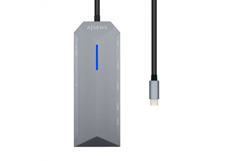 Aisens Dock 9 en 1 USB-C 3.0 Hub avec 3x USB-A 3.0, 1x HDMI 1x RJ45, 1x PD100W