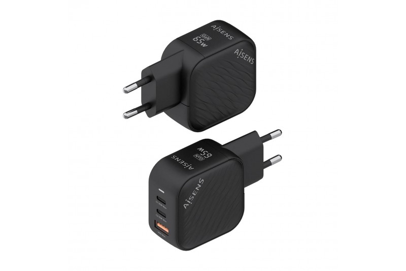 Chargeur Aisens GAN 65W - 2xUSB-C-1xUSB-A *ASCH-65W3P027-BK* Chargeur Aisens GAN 65W - 2xUSB-C-1xUSB-A *ASCH-65W3P027-BK*