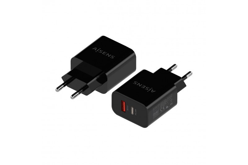 Chargeur double Aisens 20W - 1xUSB-C - 1xUSB-A - Noir *A110-0682*