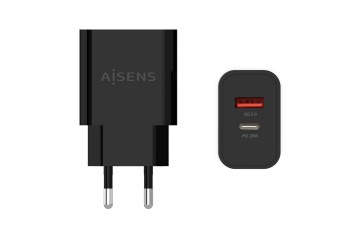 Chargeur double Aisens 20W - 1xUSB-C - 1xUSB-A - Noir *A110-0682*