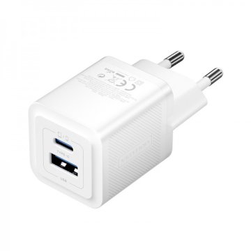 Chargeur Vention GaN 2Ports USB-C et USB-A (30W/30W) - Blanc *FEQW0-EU*