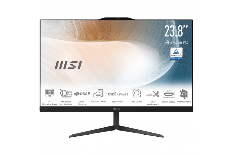 MSI AIO Modern AM242 1M-1082FR/i5-120U/23.8/16G SDIM/512G/SOC/W11P Noir MSI AIO Modern AM242 1M-1082FR/i5-120U/23.8/16G SDIM/512G/SOC/W11P Noir