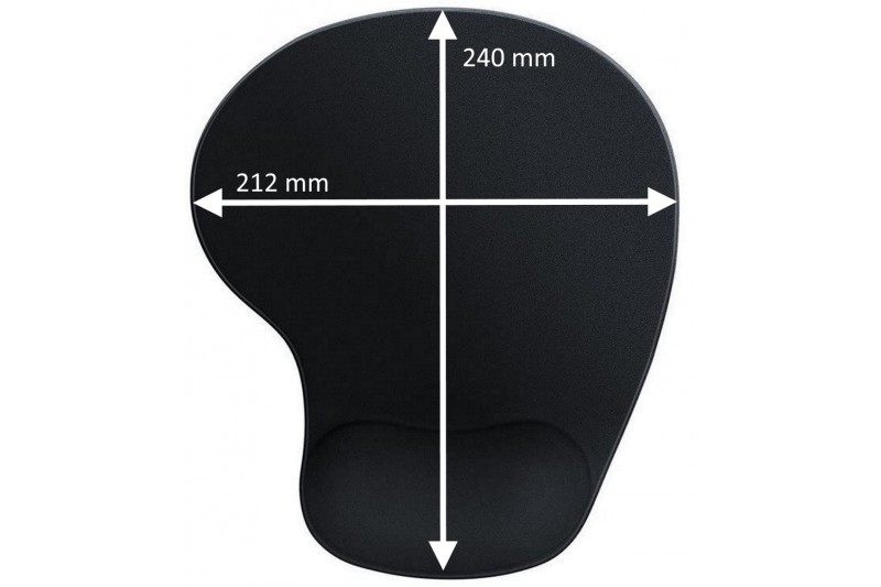 Tapis de souris black 23x19.5cm avec repose poignet * Ewent EW3181 * Tapis de souris black 23x19.5cm avec repose poignet * Ewent EW3181 *