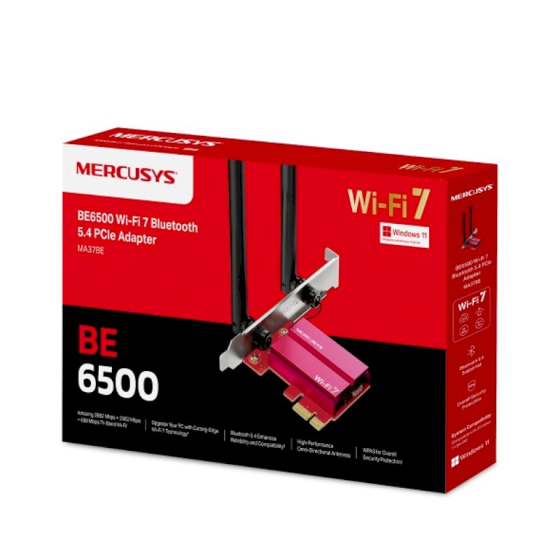 Carte Réseau Mercusys MA37BE BE6500 Tri-Band WiFi 7 Bluetooth 5.4 Carte Réseau Mercusys MA37BE BE6500 Tri-Band WiFi 7 Bluetooth 5.4