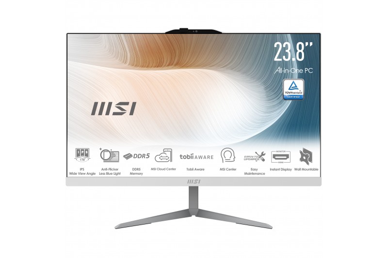MSI AIO Modern AM242 1M-1083FR/i5-120U/23.8/16G SDIM/512G/SOC/W11P Blanc MSI AIO Modern AM242 1M-1083FR/i5-120U/23.8/16G SDIM/512G/SOC/W11P Blanc