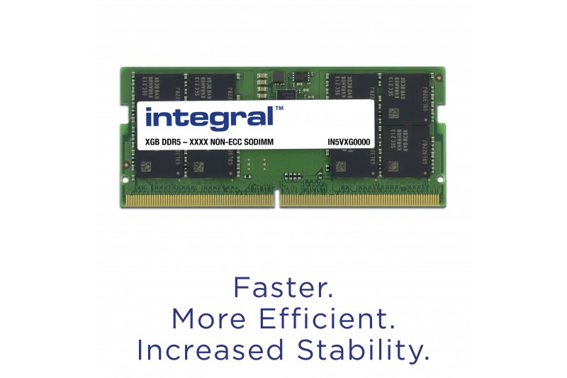 Mémoire Integral RAM DDR 5 4800 16GoSODIMM * Integral IN5V16GNHRBX *