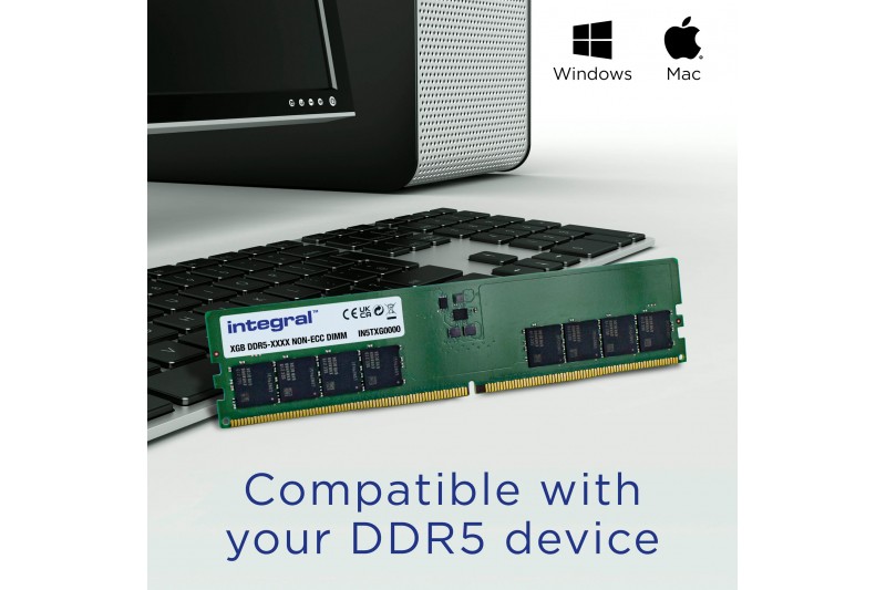 Mémoire DDR5 4800 16Go  * Integral IN5T16GNHRBX *