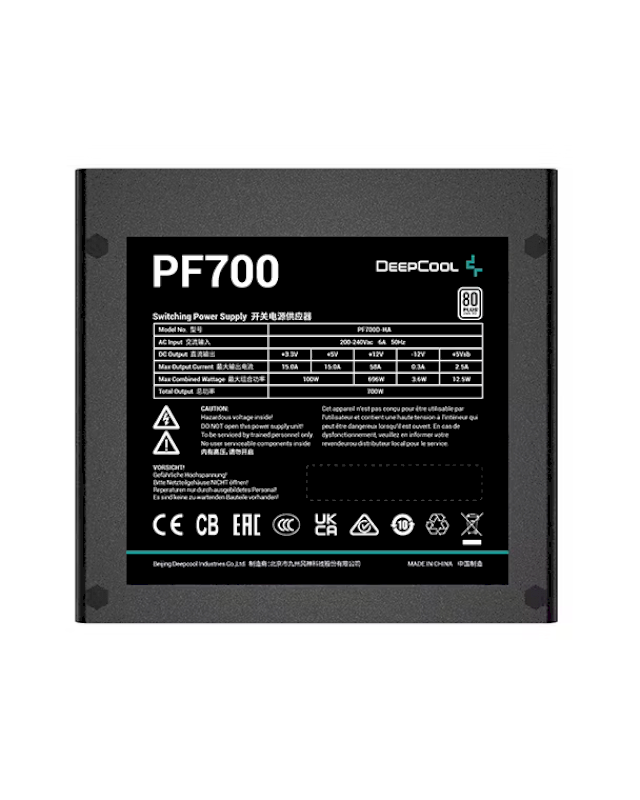Alim DEEPCOOL PF700 - 80 Plus Ventilateur 120mm * R-PF700D-HA0B-EU *