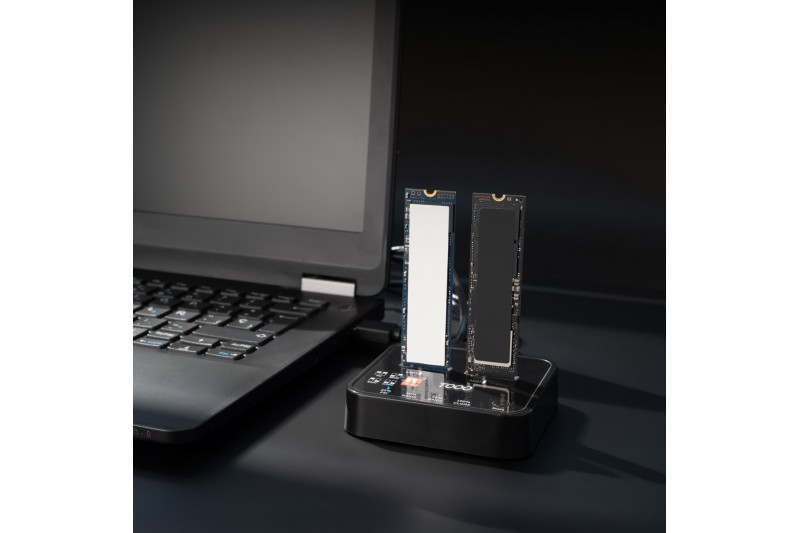 Station de clonage USb-c 3.2 2 x M.2 NVMe et M.2 SATA * Tooq TQDS-201B *