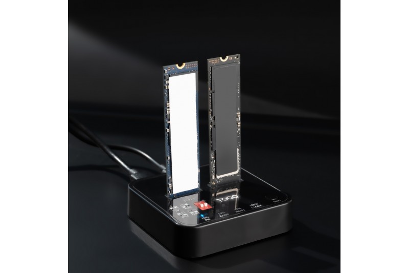 Station de clonage USb-c 3.2 2 x M.2 NVMe et M.2 SATA * Tooq TQDS-201B *
