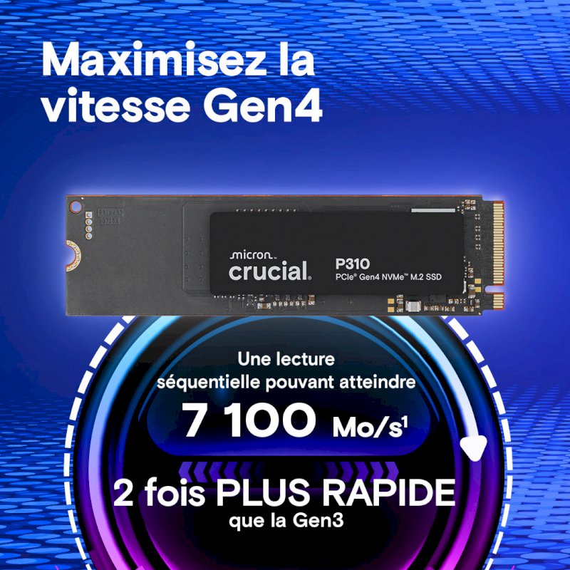 Crucial P310 - SSD - 1 To - PCIe 4.0 x4 (NVMe) * CT1000P310SSD8 *