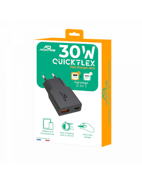 QUICKFLEX 30W,  30W Wall Charger USB-A & USB-C * Advance PD-N30 *