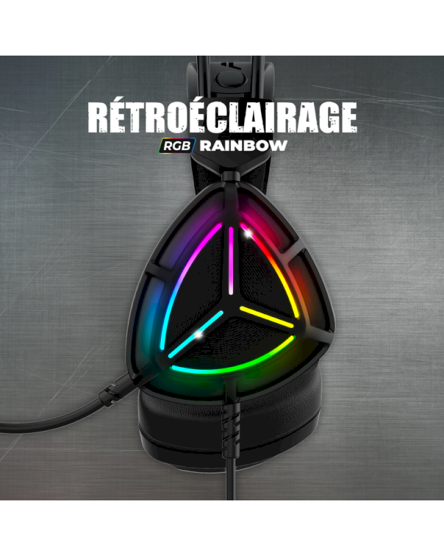 Casque micro GTA240 PC/SWITCH/PLAYSTATION/XBOX HP 40 mm RGB * MIC-GTA240 *