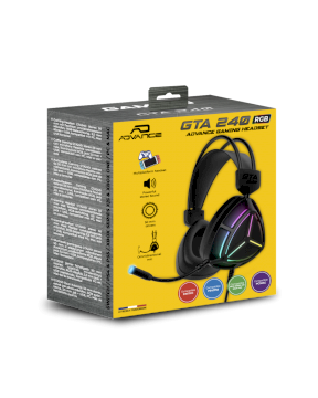 Casque micro GTA240 PC/SWITCH/PLAYSTATION/XBOX HP 40 mm RGB * MIC-GTA240 *