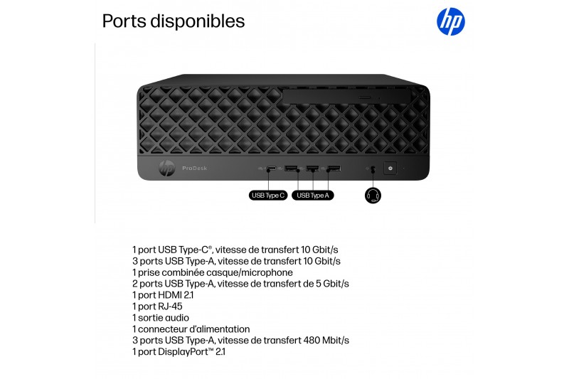 HP ProDesk 4 G1i AI tour SFF Core Ultra 5 225 24 Go SSD 512go W11P * D4DR2ET *