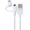 Cable USB - Lightning + micro USB boite Blanc  cable 1M * DCU 34101200 *