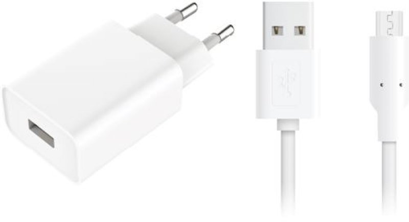 Chargeur USB 5V  slim Blister + Cable Micro USB Omega 42547