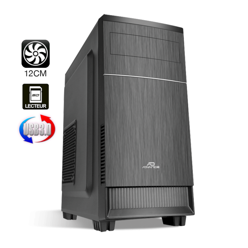 Advance Impulse Boitier mATX  6613B30 noir sans alim USB 3 en facade+ lect SD