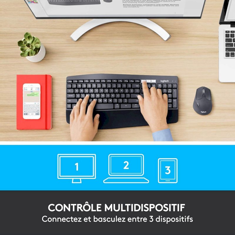 Kit clavier souris optique sans fil Bluetooth Logitech  MK850 *  920-008222 *