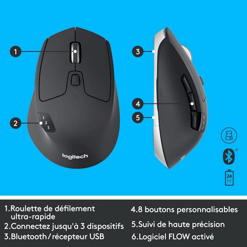 Kit clavier souris optique sans fil Bluetooth Logitech  MK850 *  920-008222 *