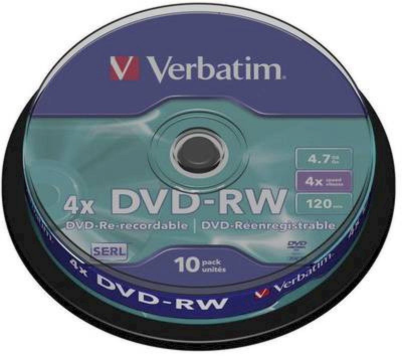 Verbatim DVD-RW 4.7GB 4x cake x 10  * 43552 *