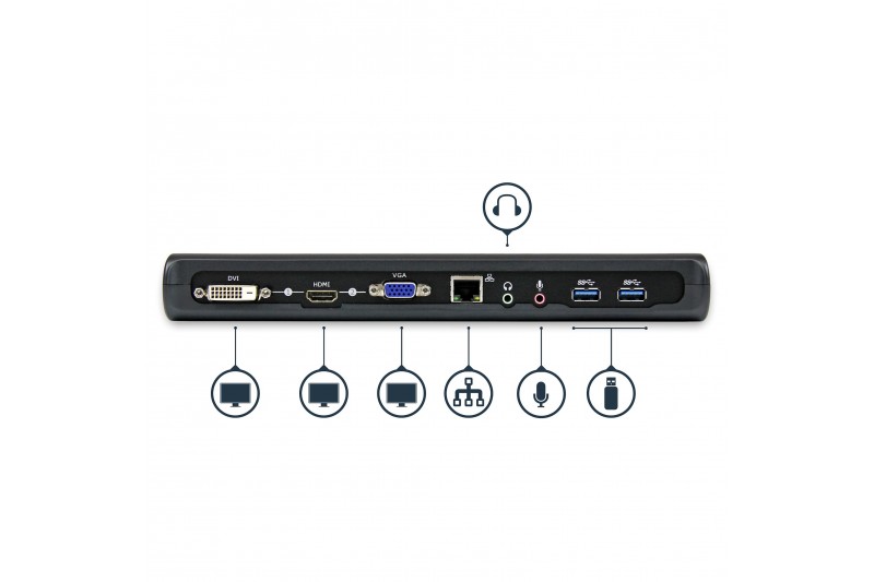 StarTech.com USB 3.0 Docking Station HDMI/DVI/VGA RJ45 x3 USB3  *USB3SDOCKHDV*