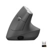 Souris Optique Logitech MX Vertical - Câble/sans fil - 4 Bouton(s) - Noir Argent