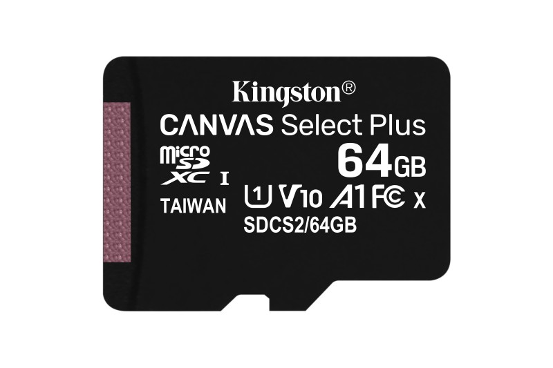Carte Mémoire micro SD 64Go Canvas select plus +adapt SD* Kingston  SDCS2/64GB *