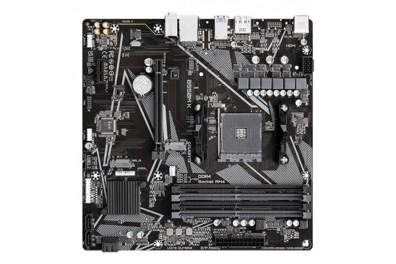 Gigabyte B550M K  mATX Socket AM4  DDR4 DVI HDMI M.2