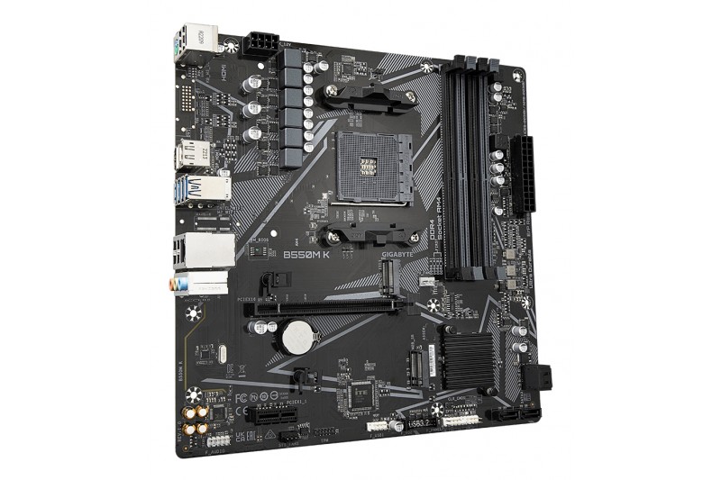 Gigabyte B550M K  mATX Socket AM4  DDR4 DVI HDMI M.2