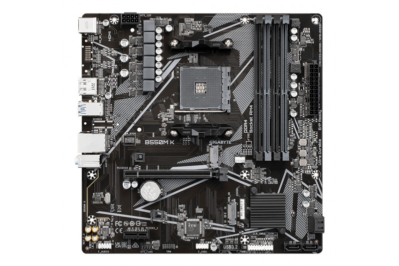 Gigabyte B550M K  mATX Socket AM4  DDR4 DVI HDMI M.2