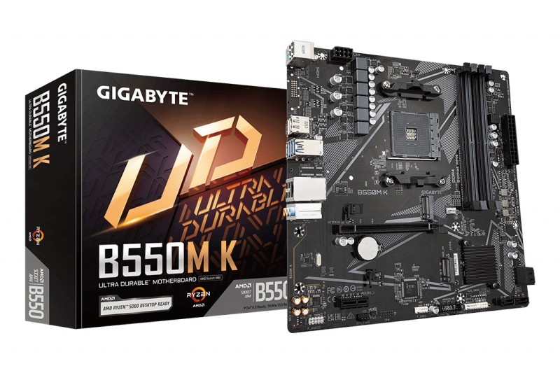 Gigabyte B550M K  mATX Socket AM4  DDR4 DVI HDMI M.2
