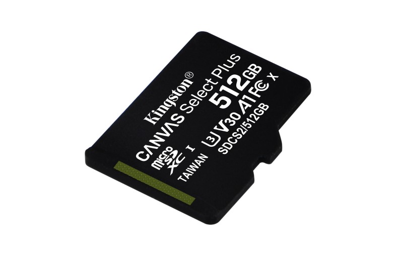 Carte Mémoire micro SD 512Go Canvas select plus+adapt SD* Kingston  SDCS2/512GB*