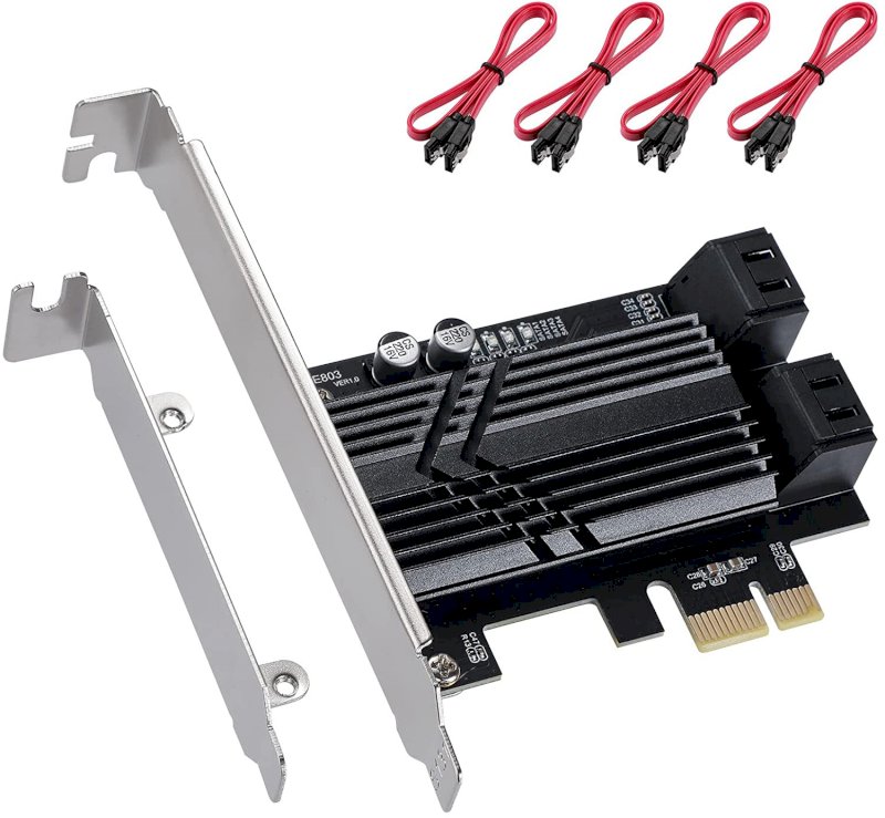 Carte PCIe SATA 4 Ports avec 4 câbles SATA
