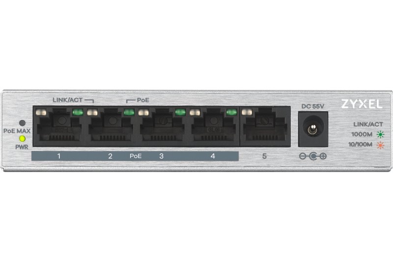 Zyxel GS1005HP Switch 5 ports GIGA dont 4 ports POE+ Zyxel GS1005HP Switch 5 ports GIGA dont 4 ports POE+