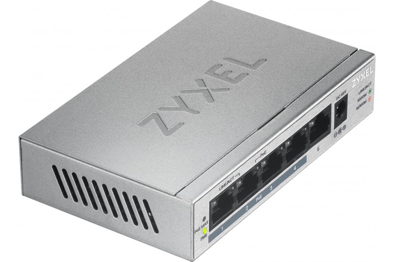 Zyxel GS1005HP Switch 5 ports GIGA dont 4 ports POE+ Zyxel GS1005HP Switch 5 ports GIGA dont 4 ports POE+