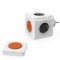 Multiprise CUBE grise et orange 4 Prises + télécommande * Allocacoc 1510EUORRM *